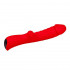 Красный вибромассажер 5" Silicone Wild Passion - 19,1 см.
