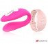 Розовый вибратор для пар с нежно-розовым пультом-часами Weatwatch Dual Pleasure Vibe