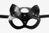 Черная кожаная маска "Кошка" с ушками