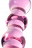 Розовый фаллоимитатор-ёлочка из прозрачного стекла - 17 см.