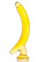 Жёлтый стимулятор-банан из стекла - 16,5 см.