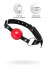 Красный кляп-шар на черных ремешках Anonymo