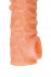 Телесная закрытая насадка с шершавой головкой Cock Sleeve Size M - 15,6 см.