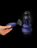 Синий стеклянный вибростимулятор с пультом ДУ и присоской - 10,6 см.