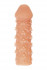 Телесная закрытая насадка с пучками шишечек Cock Sleeve Size L - 17,6 см.