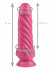 Розовый реалистичный винтообразный фаллоимитатор на присоске - 21 см.