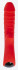 Красный вибромассажёр с рёбрышками Ribbed - 18 см.