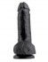Чёрный фаллоимитатор с мошонкой 7" Cock with Balls - 19,4 см.