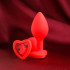 Красная анальная пробка "Сердечко" - 7,3 см.