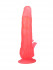 Розовый фаллоимитатор с лепестками у присоски - 18,5 см