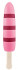 Оригинальный розовый вибромассажер-эскимо - 15,5 см.