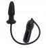 Чёрная анальная пробка с вибрацией и расширением Inflatable Plug - 12 см.